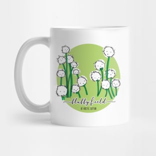 Fluffy Field of Arctic Cotton - hand drawn doodles from Iceland Mug